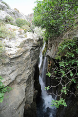 Les chutes d'eau des gorges de la Kourtaliotis près de Preveli en Crète