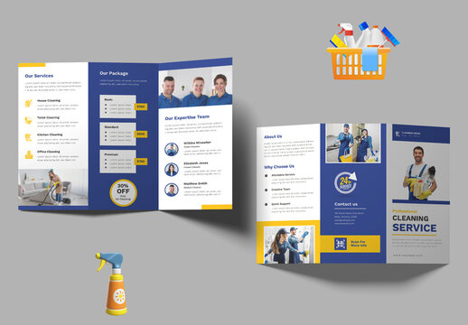 Cleaning Services Trifold Template Layout