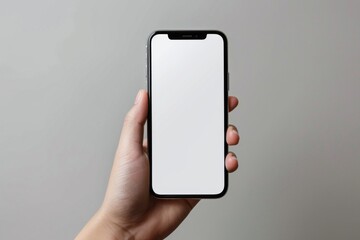 Blank Smartphone Mockup on Hand created with Generative AI