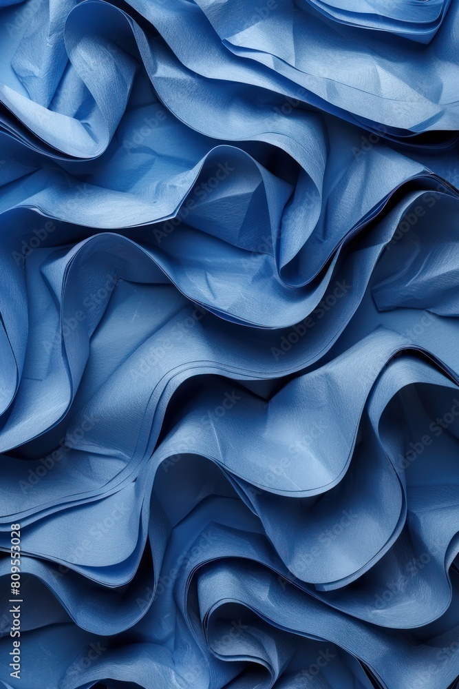 Aufkleber detailed close up view of a blue fabric showing intricate textures and patterns