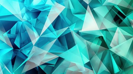 Fototapeta premium Blue triangular geometric shapes form a multifaceted surface that creates a modern abstract backdrop for professional corporate website header designs.
