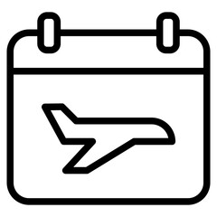 Flight calendar or schedule icon