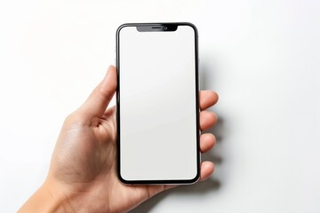 Blank Smartphone Mockup on Hand created with Generative AI