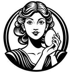 black-and-white-logo-of-a-woman-holding-a-oval-soa