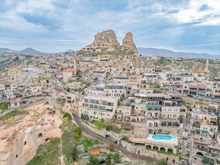 Uç Hisar castle in the Cappadocia valley offers a wonderful holiday with unique balloons at...
