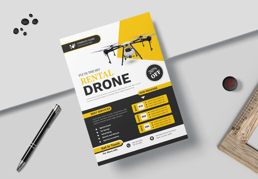 Drone Rental Flyer Template Layout