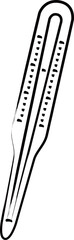 医療関連の筆書きイラストアイコン　水銀体温計