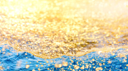黄金色の海と泡のイメージ　リッチなイラスト背景