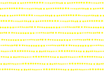 丸いドットを並べた黄色のボーダー柄背景