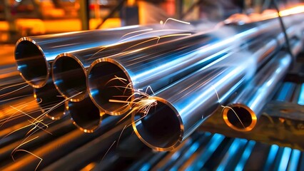 Laser tech efficiently processes stainless steel tubes in sheet metal manufacturing. Concept Sheet Metal Manufacturing, Laser Technology, Stainless Steel Tubes, Metal Processing, Efficiency