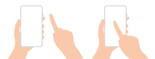 スマホの操作のシンプルなイラスト　ベクター素材