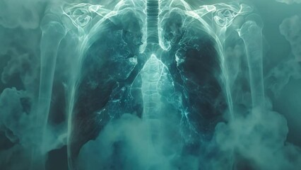 X-ray of a human torso with visible heart and lungs, utilized in cardiopulmonary diagnostics and health screenings.