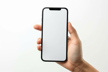 Blank Smartphone Mockup on Hand created with Generative AI