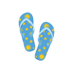 Beach slates. Colored beach flip-flops. Summer beach shoes. Light shoes. Vector illustration isolated on a white background