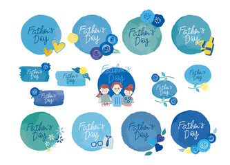 父の日 水彩のタイトル素材セット