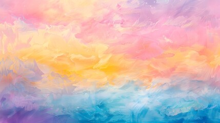 Pastel Watercolor Sunset Sky Inspiring a Colorful Easter Beach Trip