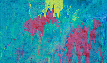 abstract discret brush colorful painting on the city street wall , background of color paint for...