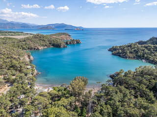 The most beautiful beaches of the world and Turkey are Kabak Bay and Paradise Bay on the Lycian Way in Fetiye. The sea is turquoise and the sand is unique. 