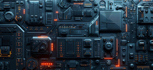 Futuristic Sci-Fi Spaceship Dark Exterior Design - Intricate Panels Abstract Spacecraft Concept Art Science Fiction