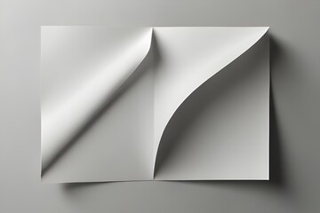 two sheet of paper or a4 paper fold isolated on white Generative AI 