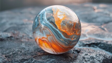 Natural chiseled stone with round shape