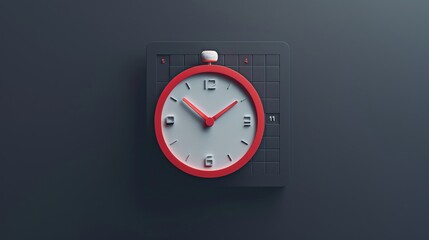 Calendar and Clock Combo Icon: A combination of a calendar and clock elements to represent both time and date. Generative AI