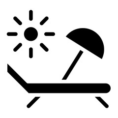 Beach Umbrella Travel Icon