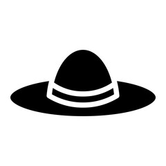 Pamela hat icon, outline vector sign, linear style pictogram isolated on white. Symbol, logo illustration. Editable stroke
