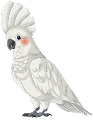 Realistic depiction of a white cockatoo standing.