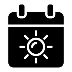 Summer calendar date icon