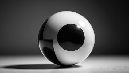 Close up of sphere ball with black and white background