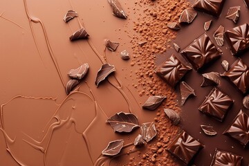 Abstract background image made of chocolate, World chocolate day.