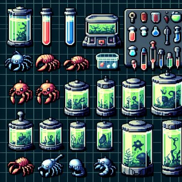 Pixel art lab set