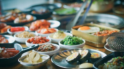 Korean Barbecue and Side Dishes, Jeju Island, South Korea