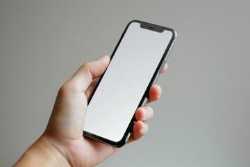Blank Smartphone Mockup on Hand created with Generative AI