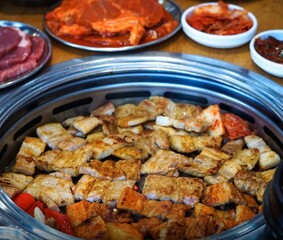 Korean Barbecue and Side Dishes, Jeju Island, South Korea