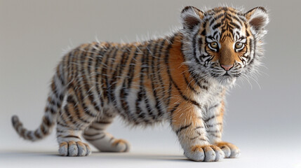 Fototapeta premium tiger on white