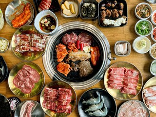 Korean Barbecue and Side Dishes, Jeju Island, South Korea