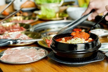 Korean Barbecue and Side Dishes, Jeju Island, South Korea