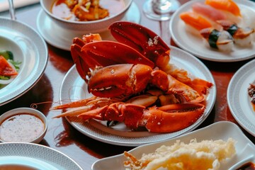 Variation of Grilled Prawns and Salmon with Fresh Lemon