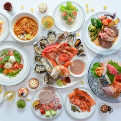 Variation of Grilled Prawns and Salmon with Fresh Lemon