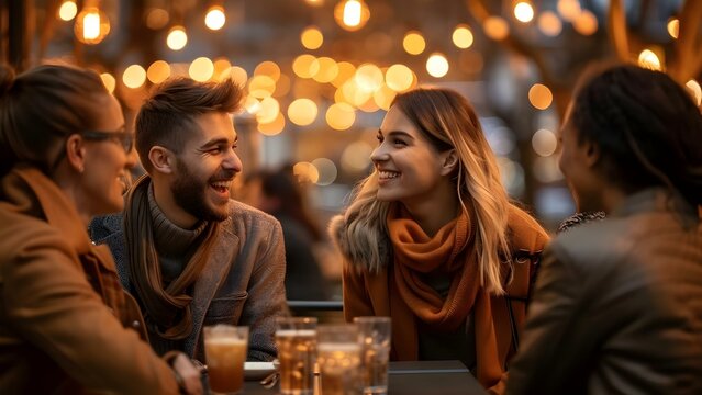 Promotion ad for a job vacancy in media relations with team discussion. Concept Job Vacancy, Media Relations, Team Discussion, Promotion Ad