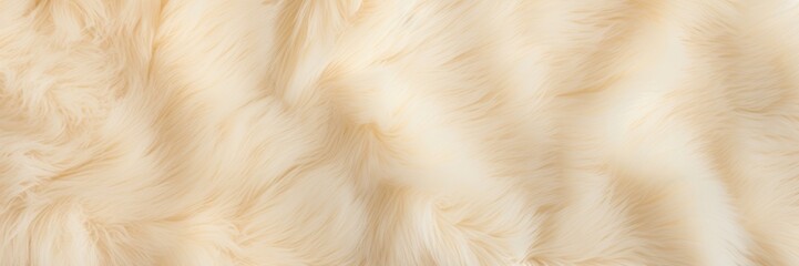 Banner background with plush faux fur in a timeless ivory hue, exuding understated luxury and sophistication while providing a soft and inviting texture
