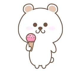 アイスクリームをもつしろくま