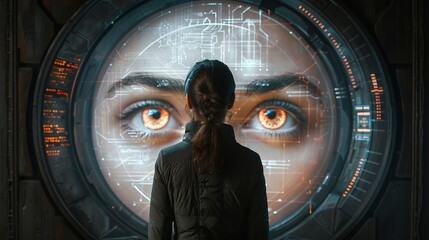 Futuristic high-definition digital fusion, clever integration of artificial intelligence, machine learning, and big data elements in a high-tech style, science, artificial intelligence technology, inn