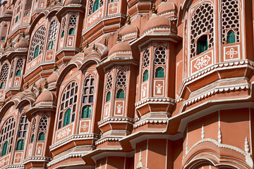 Jaipur, India: Hawa Mahal, palace of the winds. The women in the courtyard were able to watch the...