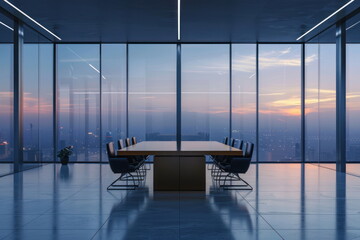 office room, modern interior, meeting table