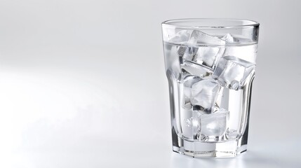 Chilled Water with Ice in Glass