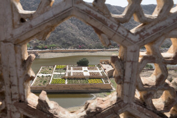 Jaipur, India: Amer Fort or Amber Fort: details. Amer Fort is known for its artistic style elements...