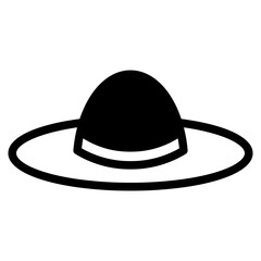 Pamela hat icon, outline vector sign, linear style pictogram isolated on white. Symbol, logo illustration. Editable stroke